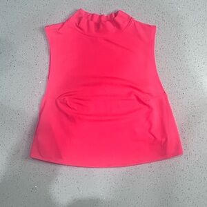 Free people movement tank neon pink sleeveless athletic logo small shirt workout